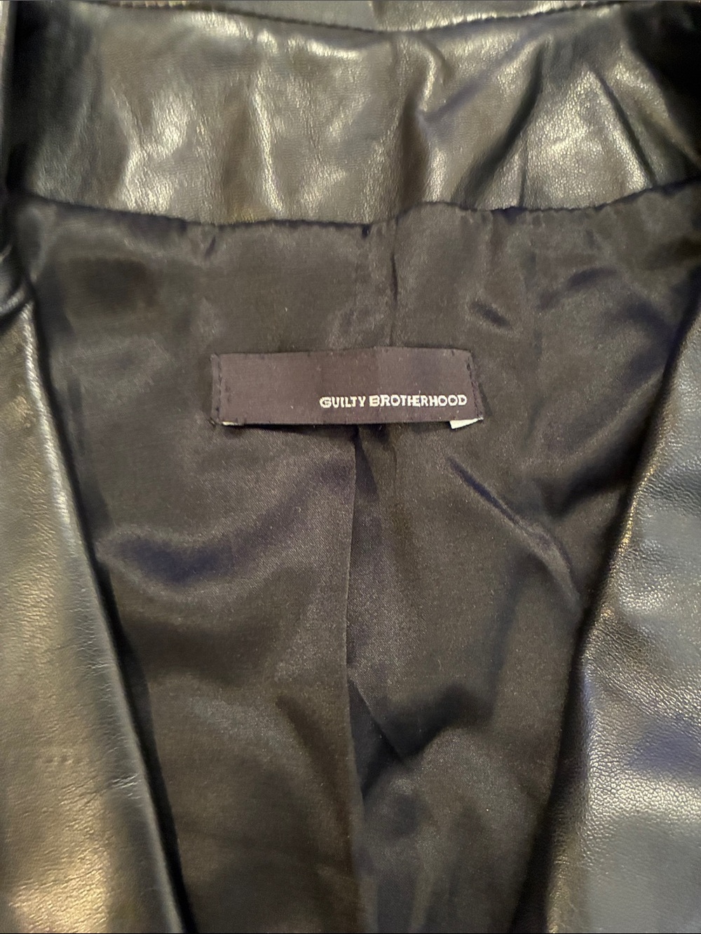 Designer Black Lamb Leather Moto Jacket -made in France XS - Picture 5 of 6